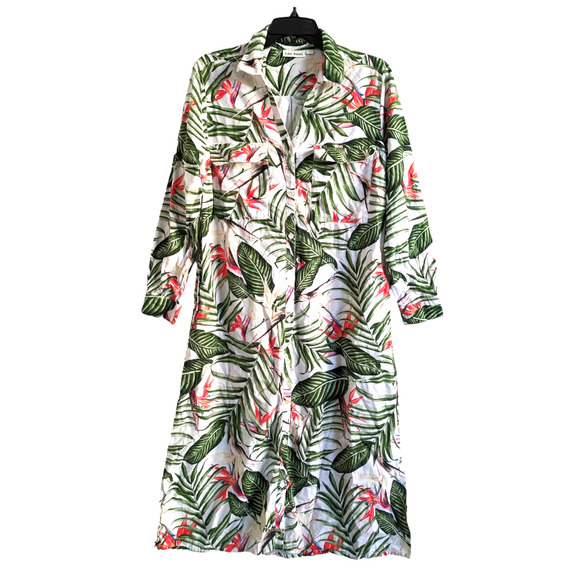 Roberta Roller Rabbit Nusa Penida Shirra Green Shirt Dress Medium - Picture 1 of 6